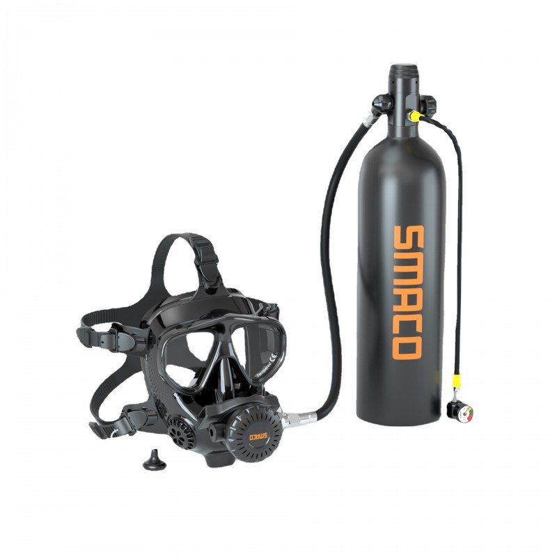 Silicone Full Face Diving Mirror Mask Black