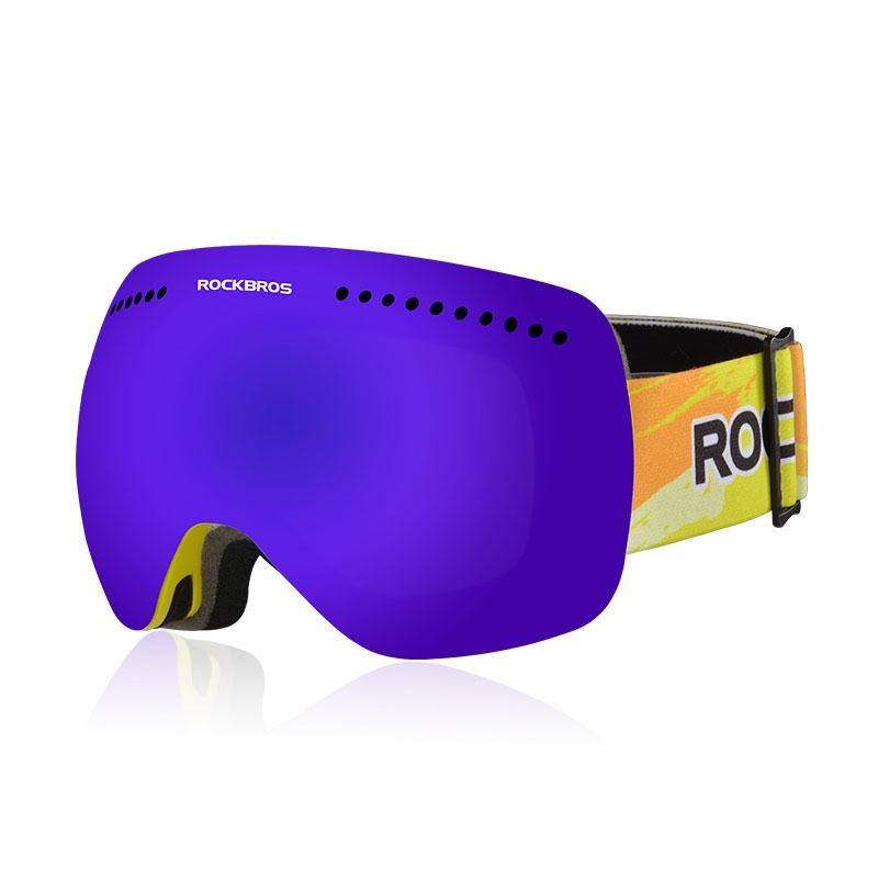 ROCKBROS Professional Double Layer Snow UV Protection Skiing Goggles Yellow